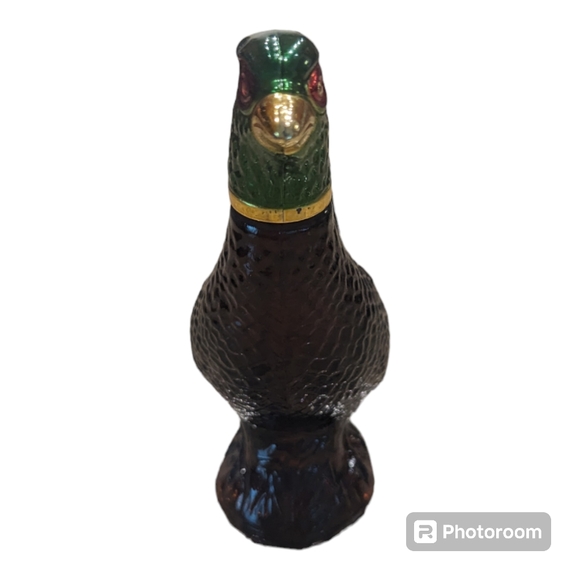 Vintage Avon Pheasant Leather After Shave Glass Decanter 5 oz Empty - Picture 2 of 5